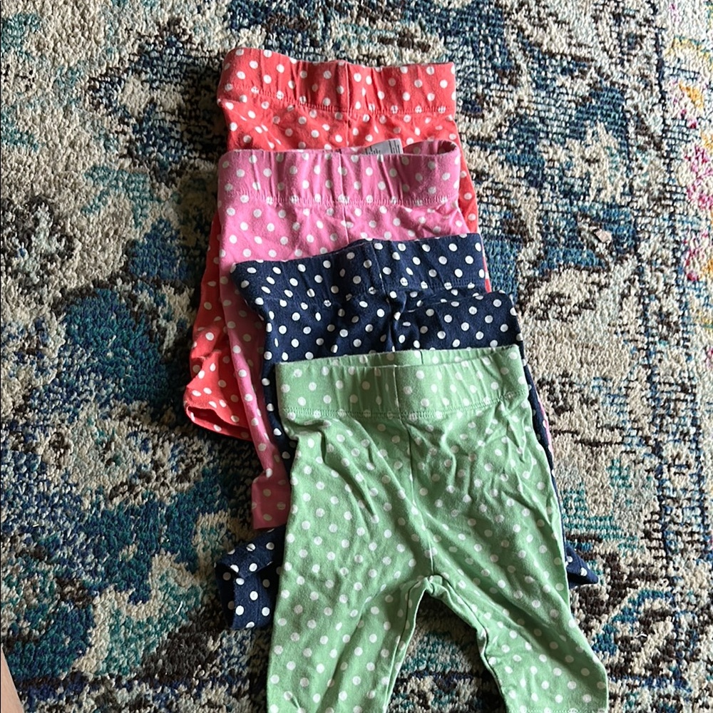 Mini Boden Polka Dot Leggings Set - Green, Pink, Navy, Red